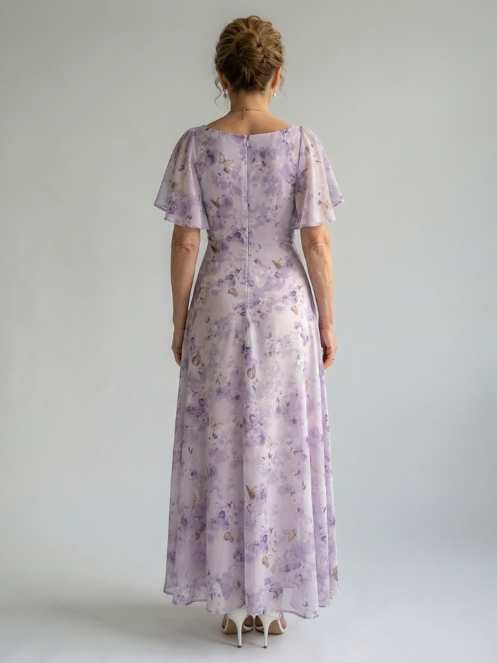 Anaïs | Robe midi à manches volantes Vaelis