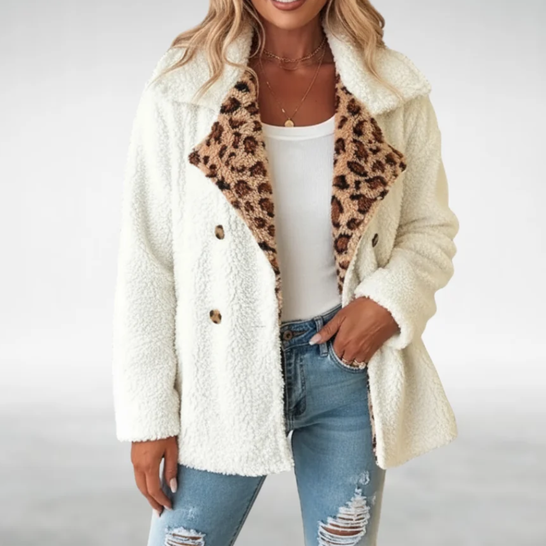 Beaumont Nice | Veste à accent léopard pour femmes