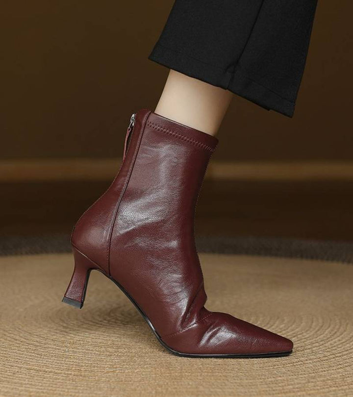 Geneviève | Bottines en cuir à talon élégant