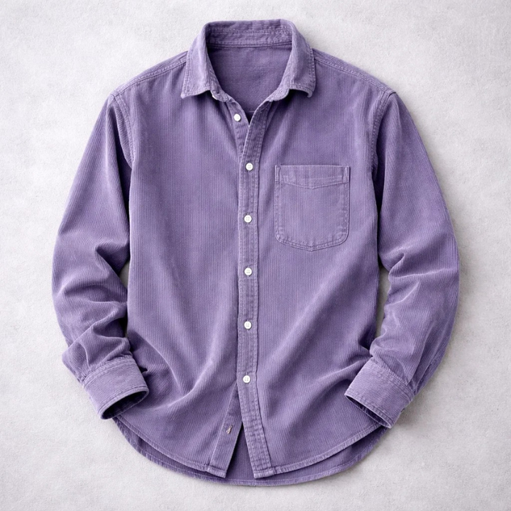 Chemise classique en velours côtelé pour hommes
