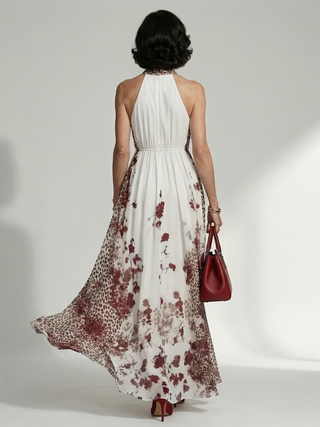 Sarah | Robe maxi plissée blanche Orlune