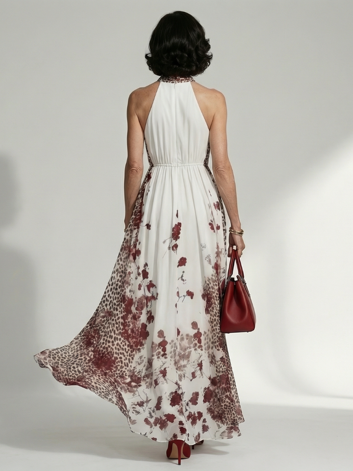 Sarah | Robe maxi plissée blanche Orlune