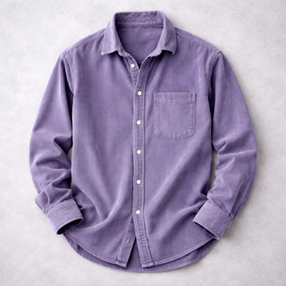 Chemise classique en velours côtelé pour homme