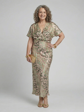 Pauline | Robe midi à imprimé abstrait Coralie