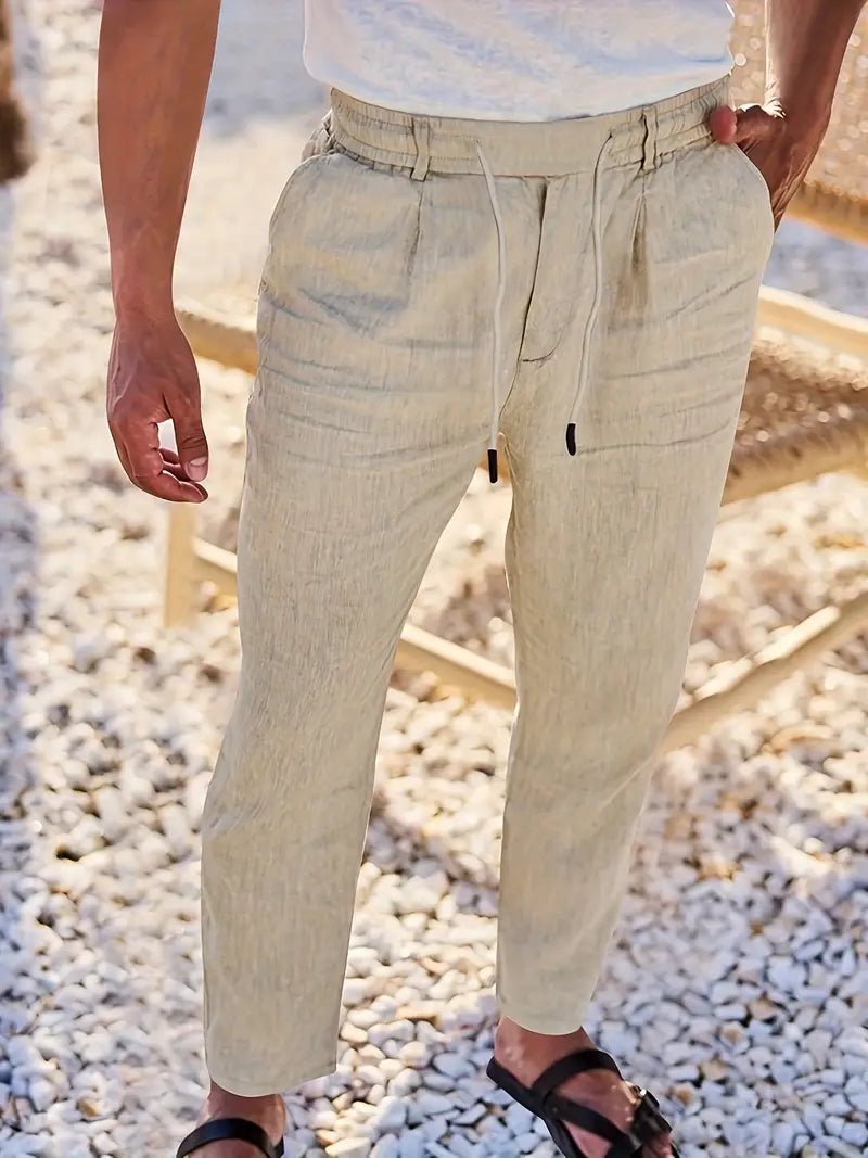 Nichols | Pantalon ample en lin à cordon de serrage