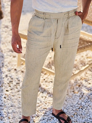 Quentin | Pantalons larges en lin avec cordon