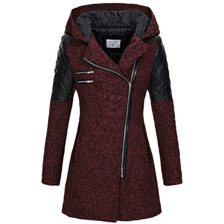 Beaumont Nice | Manteau à capuche zip asymétrique pour femmes