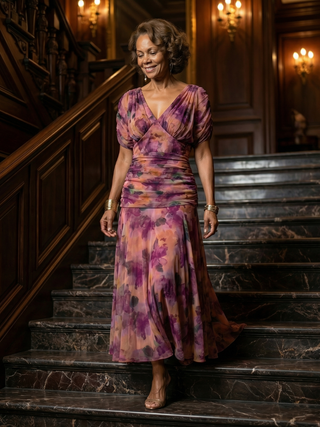 Justine | Robe midi décontractée à épaules dénudées Calen