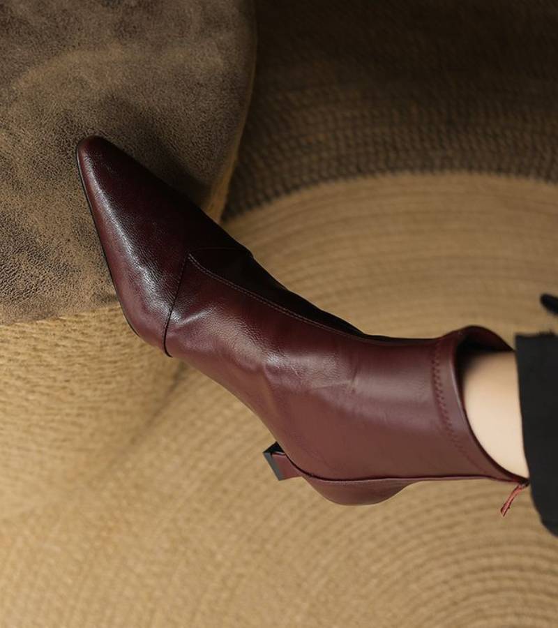 Geneviève | Bottines en cuir à talon élégant