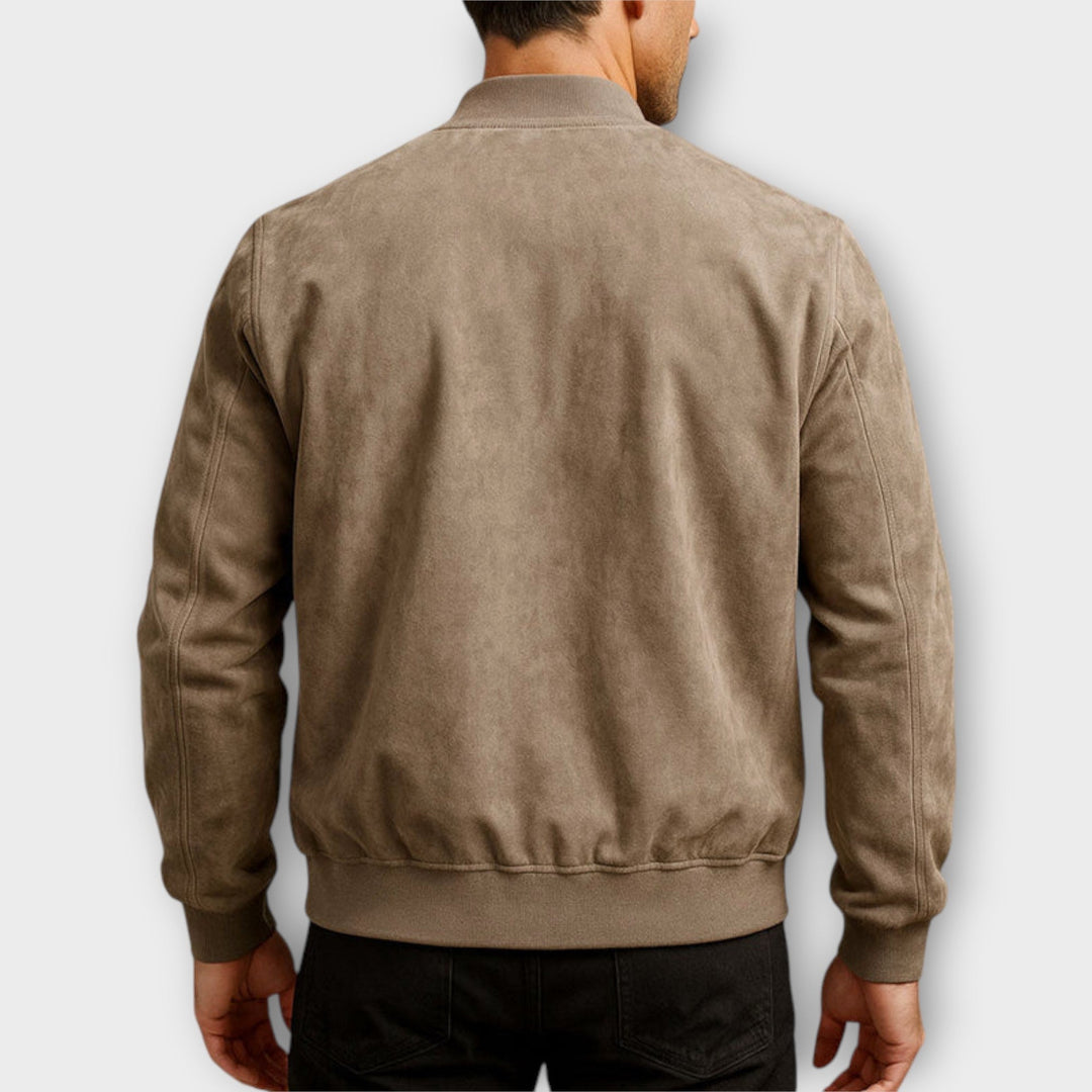 Veste bomber en cuir suede homme