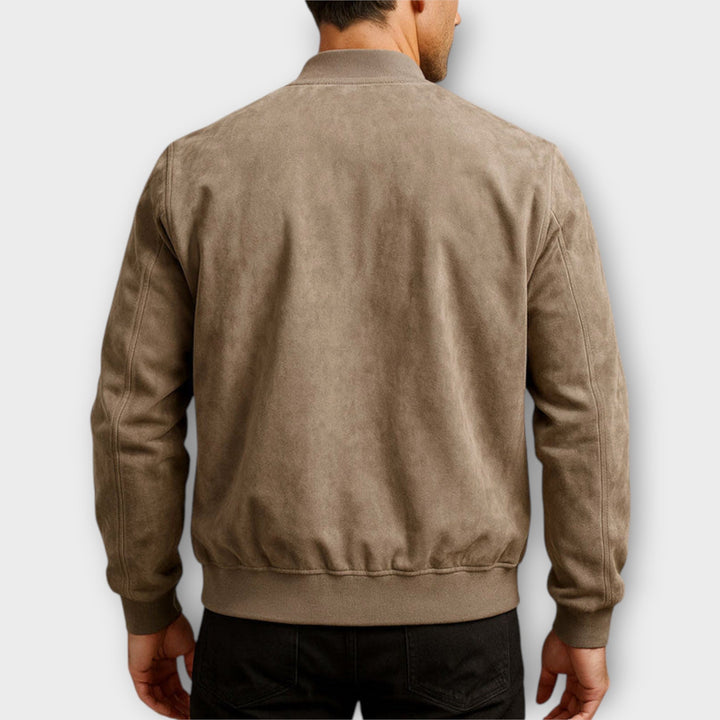 Veste bomber en cuir suede homme