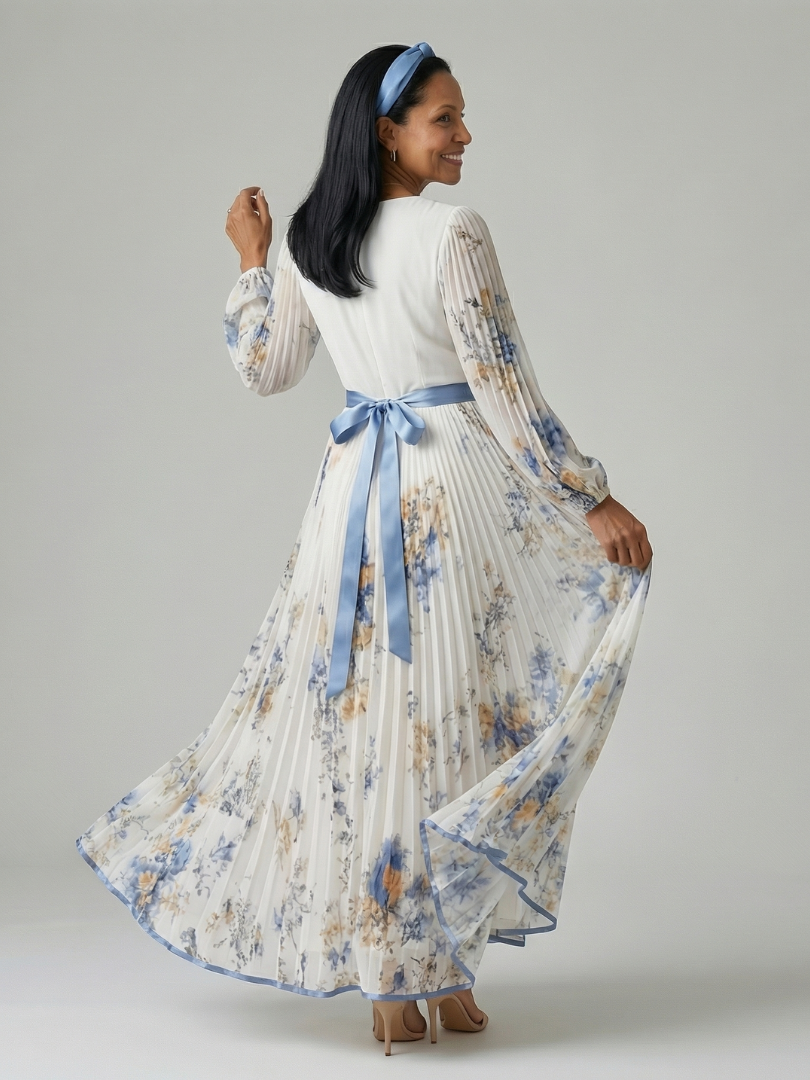 Juliette | Robe midi plissée à enveloppe Rielle