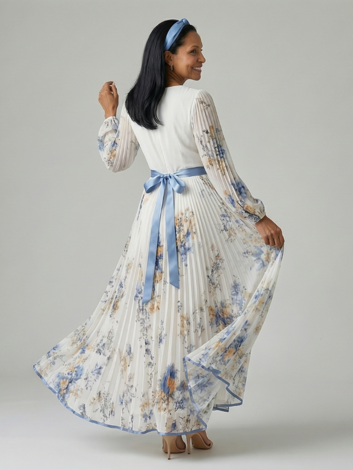 Juliette | Robe midi plissée à enveloppe Rielle