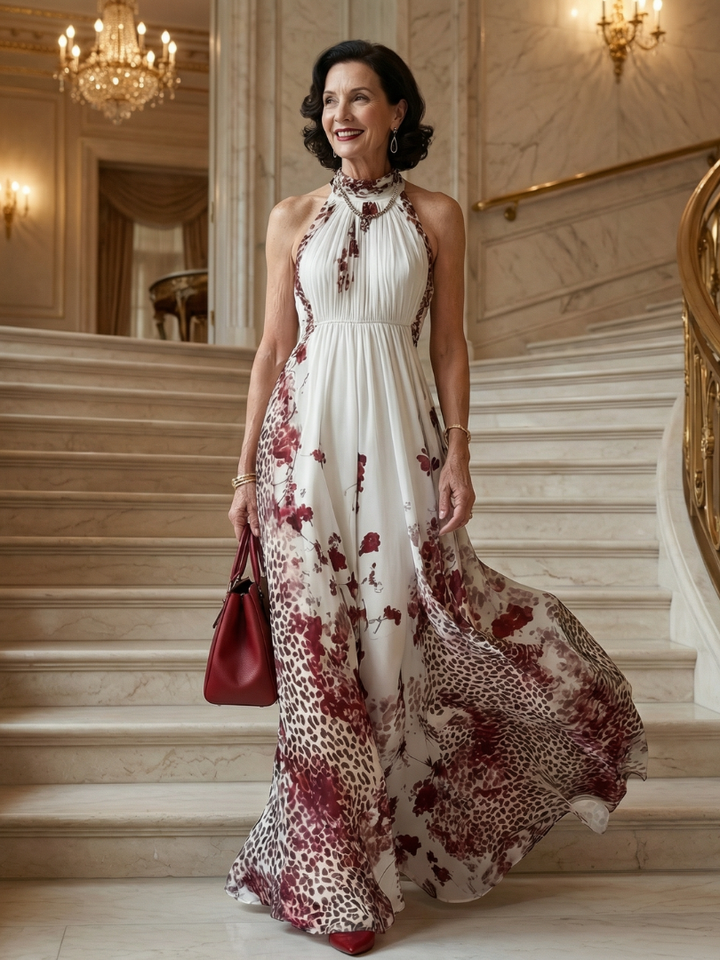 Sarah | Robe maxi plissée blanche Orlune