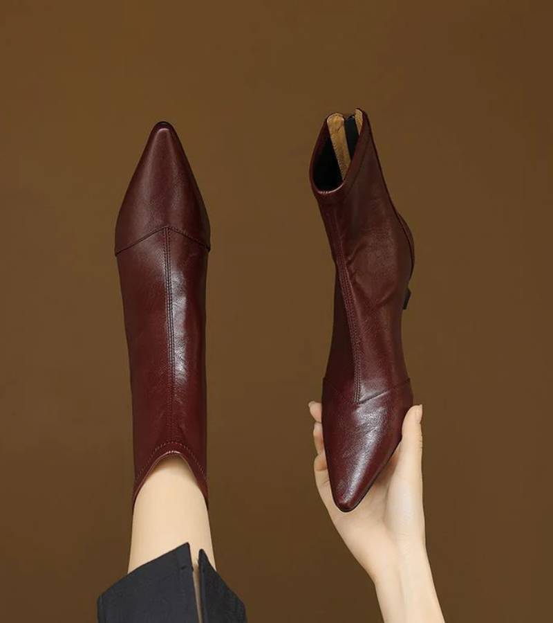 Geneviève | Bottines en cuir à talon élégant