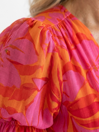 Victoire | Robe midi à manches bouffantes Willow
