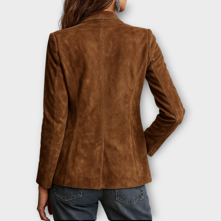 Beaumont Nice | Blazer en daim à boutons pour femmes