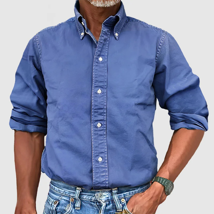 Chemise à manches longues anti-plis pour homme