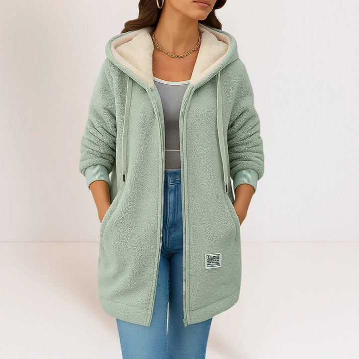 Beaumont Nice | Veste fleece longue à capuche pour femmes