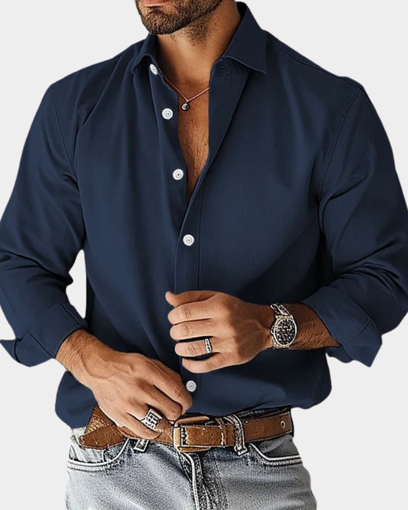 Chemise boutonnée étirement coupe slim pour homme