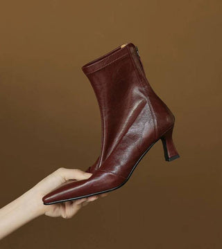 Geneviève | Bottines en cuir à talon élégant