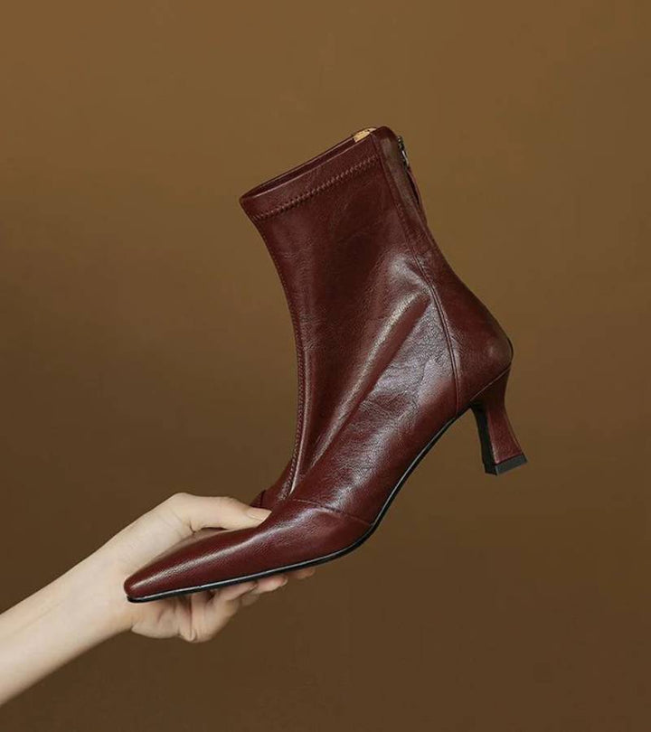 Geneviève | Bottines en cuir à talon élégant