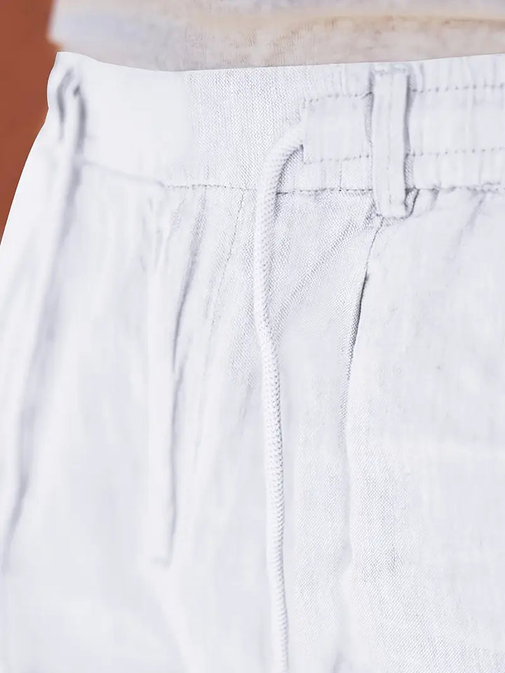 Quentin | Pantalons larges en lin avec cordon