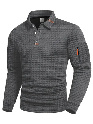 Polo à manches longues texturée