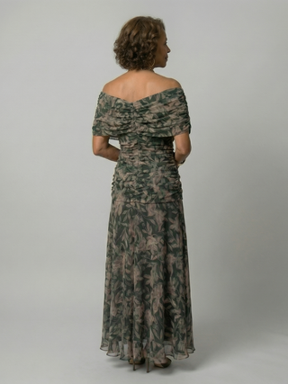 Justine | Robe midi décontractée à épaules dénudées Calen