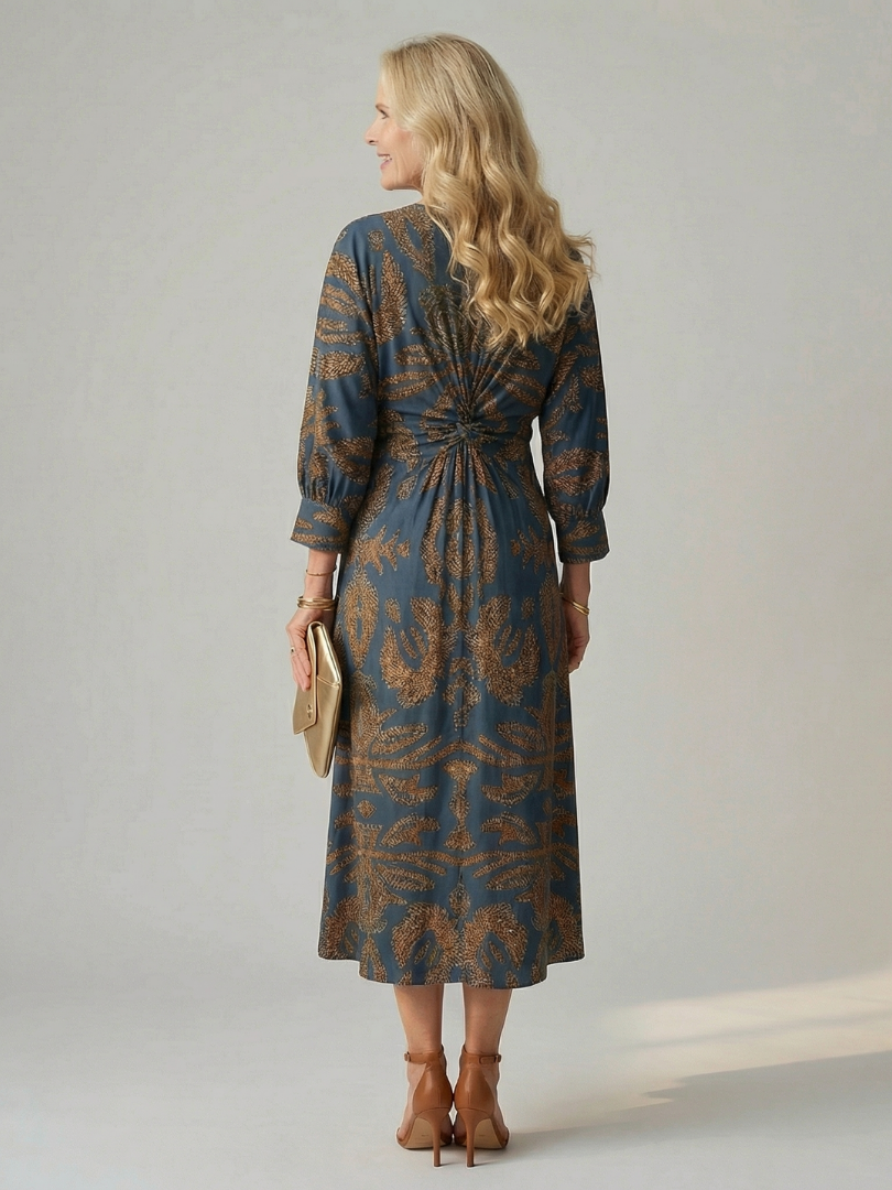 Alice | Robe midi wrap naturelle Lune