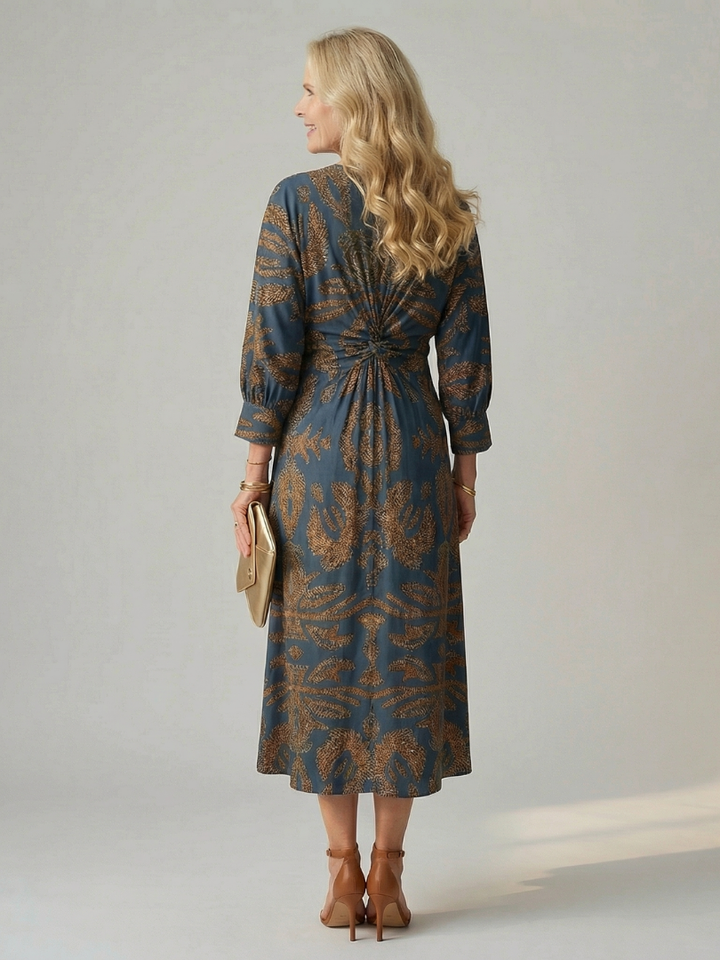 Alice | Robe midi wrap naturelle Lune
