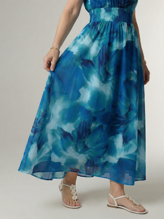 Margaux | Robe midi à encolure halter froncée Sylin