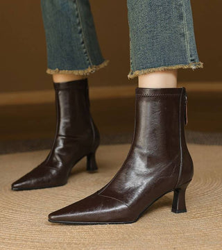 Geneviève | Bottines en cuir à talon élégant