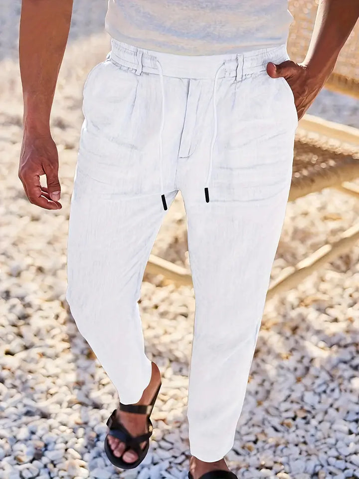 Quentin | Pantalons larges en lin avec cordon