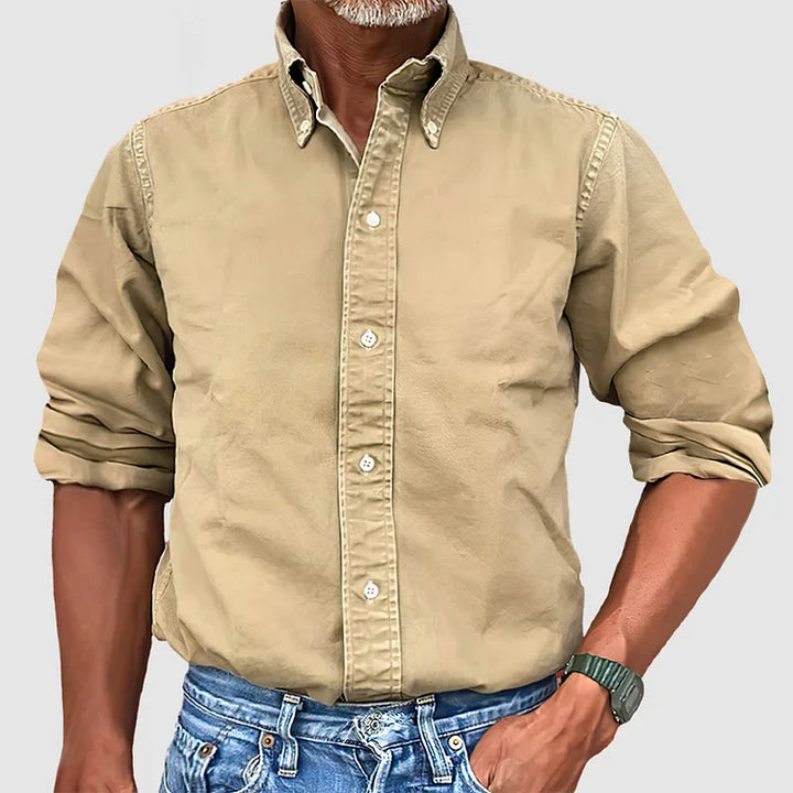 Chemise à manches longues anti-plis pour homme