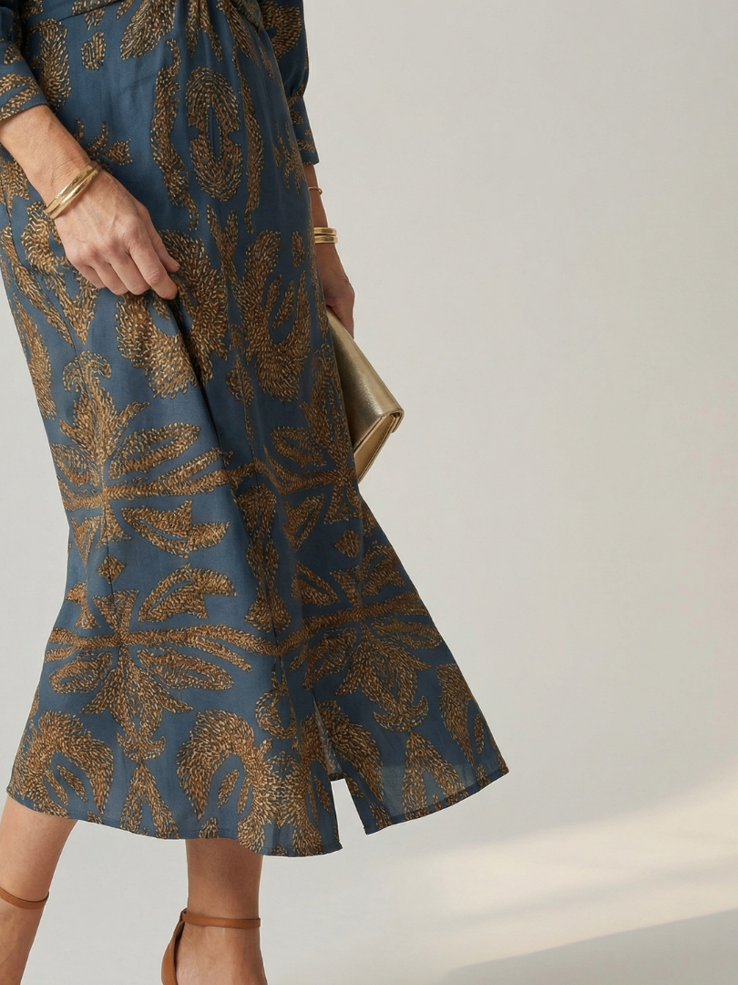 Alice | Robe midi wrap naturelle Lune