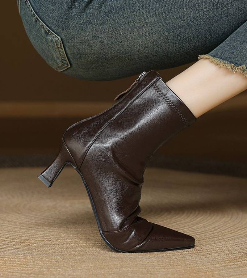 Geneviève | Bottines en cuir à talon élégant