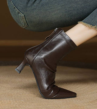 Geneviève | Bottines en cuir à talon élégant