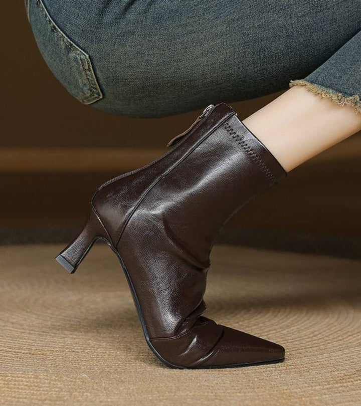 Geneviève | Bottines en cuir à talon élégant
