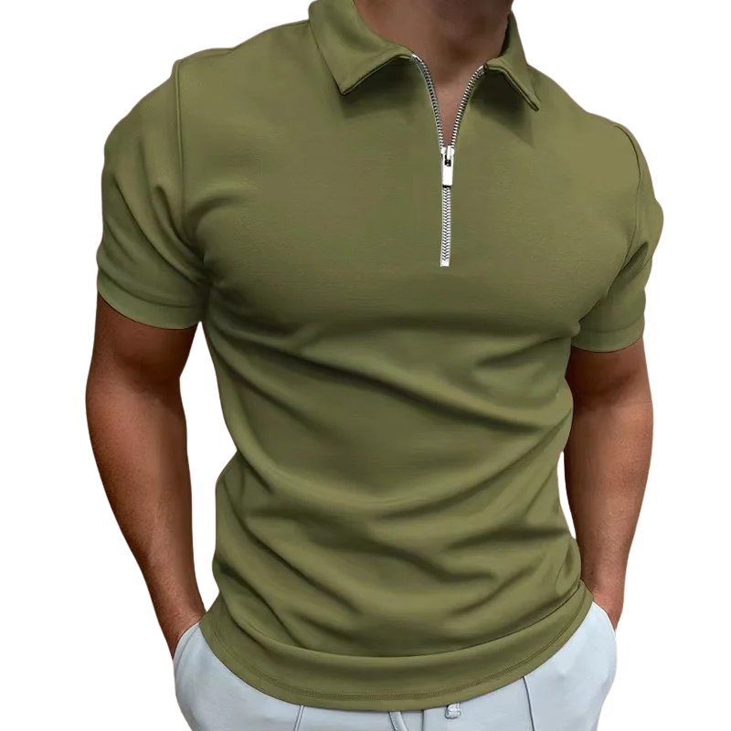 Polo moderne avec zip mi-haut