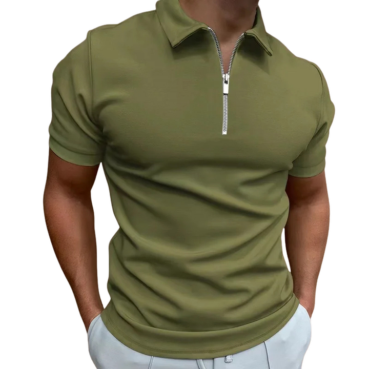 Polo moderne avec zip mi-haut