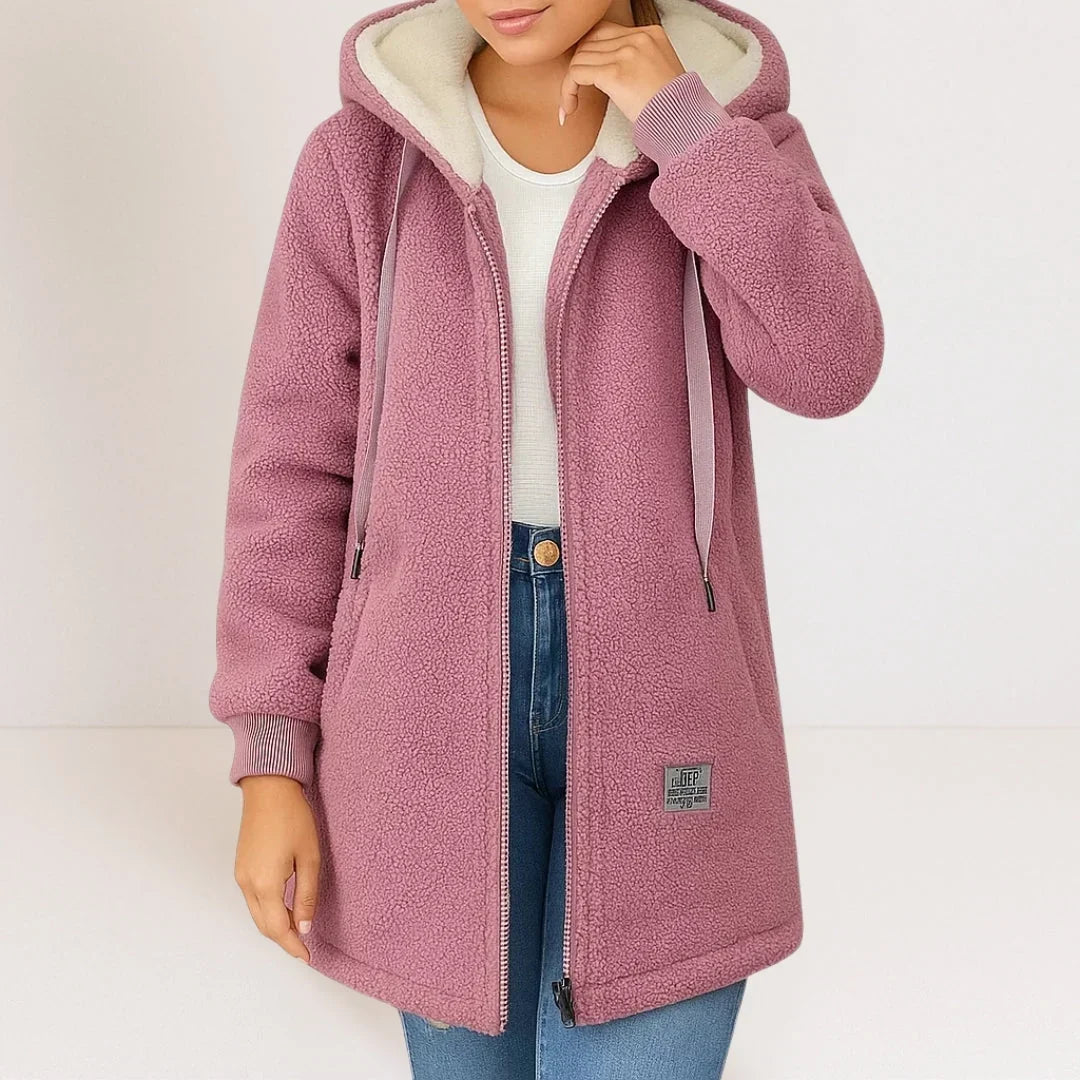 Beaumont Nice | Veste fleece longue à capuche pour femmes