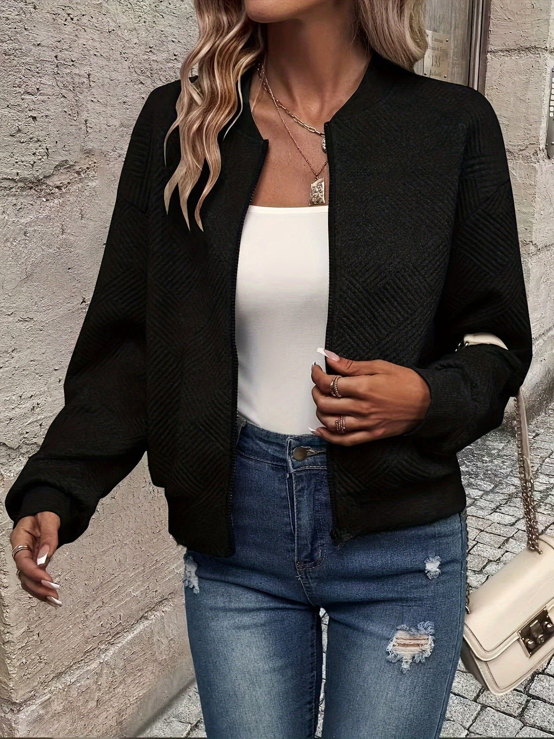Ninon | Veste zippée solide pour femmes