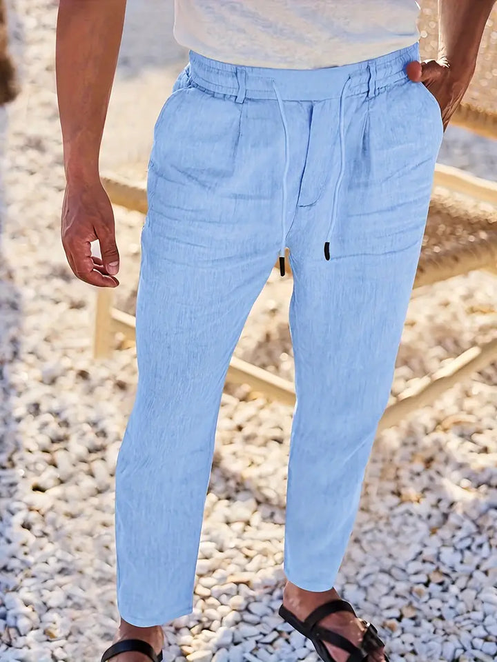 Quentin | Pantalons larges en lin avec cordon