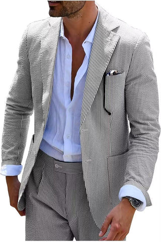 Complet été à rayures (pantalons + veste)