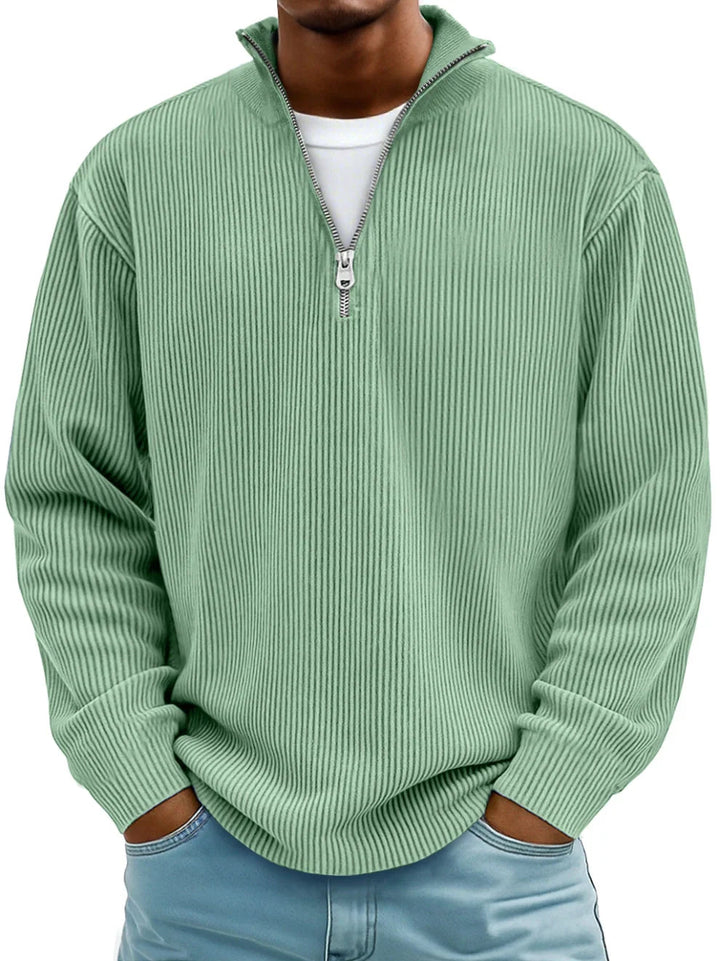 Pull col zippé côtelé Marc