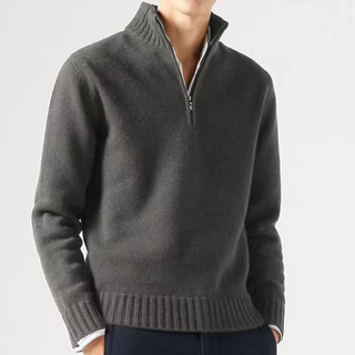 Dolcevita en laine avec zip pour homme