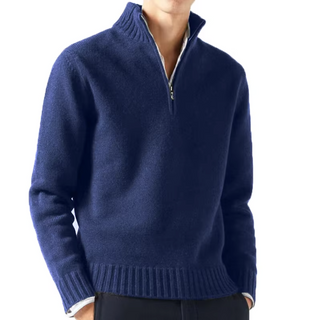 Dolcevita en laine avec zip pour homme
