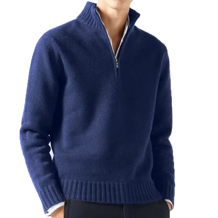 Dolcevita en laine avec zip pour homme