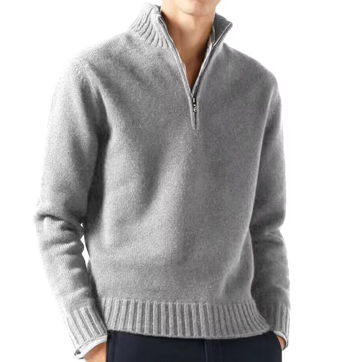 Dolcevita en laine avec zip pour homme